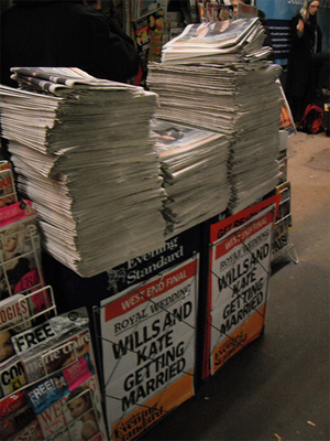 Newspapers Announce Will and Kate's Engagement